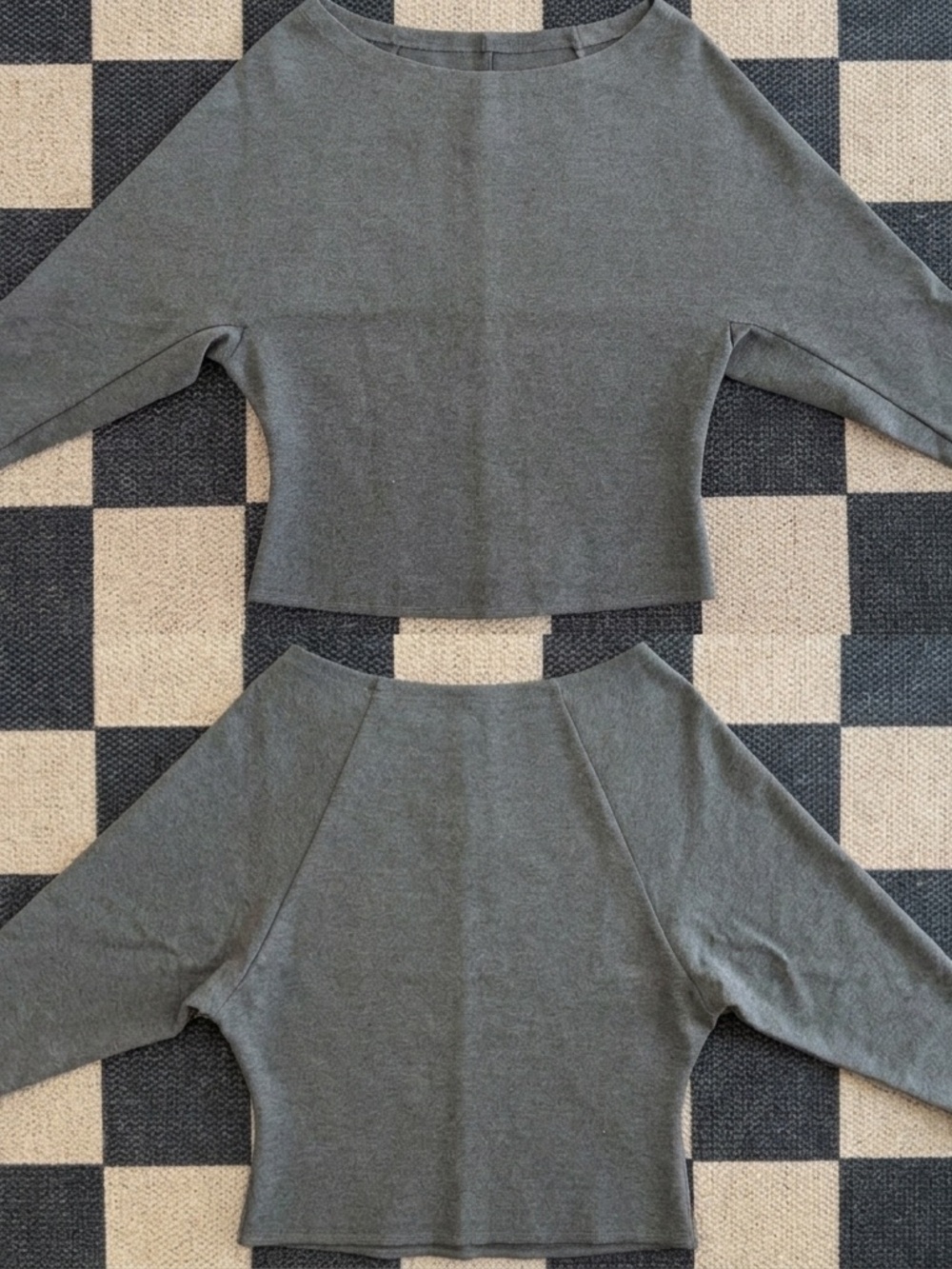 Goelia Cropped Boatneck Sweater in Gray